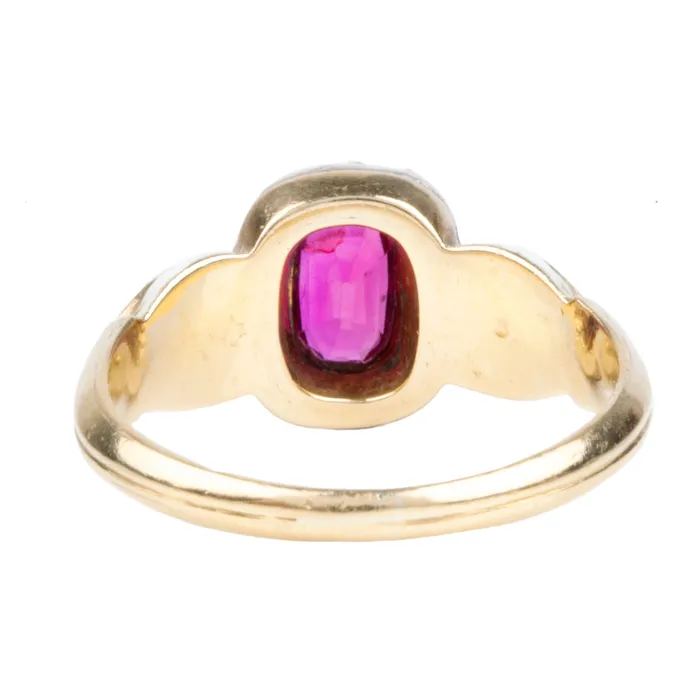 Rings Victorian Ruby and Diamond Cluster Ring Bell Bird Antiques