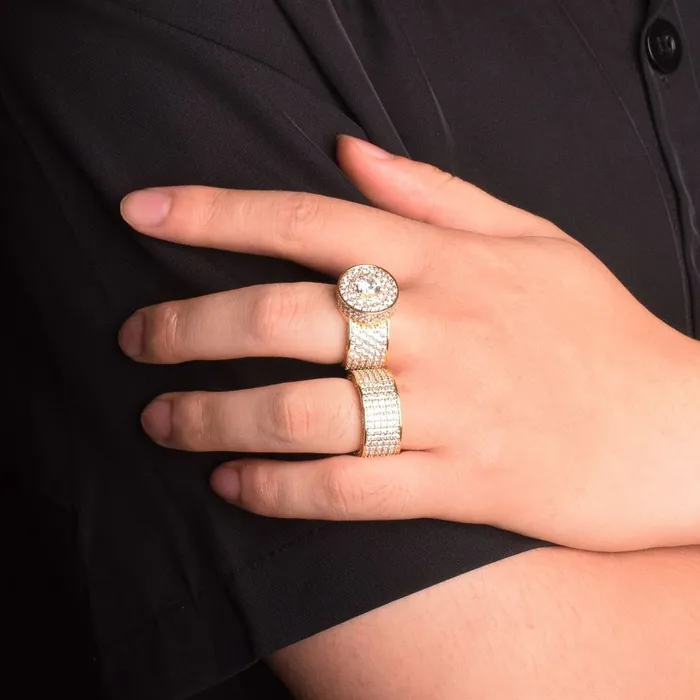 Tennis Cut Round Iced Out Diamond Ring ROUND TENNIS Rings