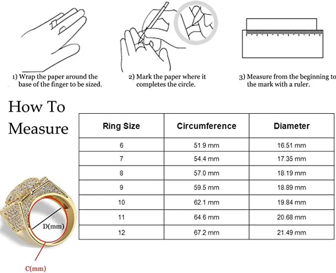 Tennis Cut Round Iced Out Diamond Ring ROUND TENNIS Rings