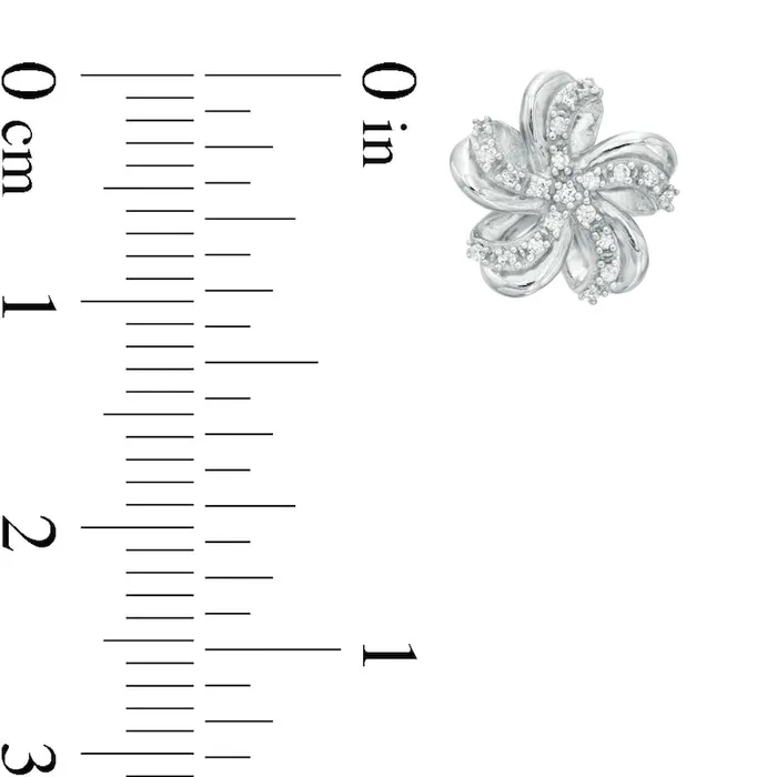 01 CT TW Diamond Pinwheel Flower Stud Earrings in 10K White Gold Goldia Earrings 01 CT TW Diamond Pinwheel Flower Stud Earrings in 10K White Gold Goldia Earrings