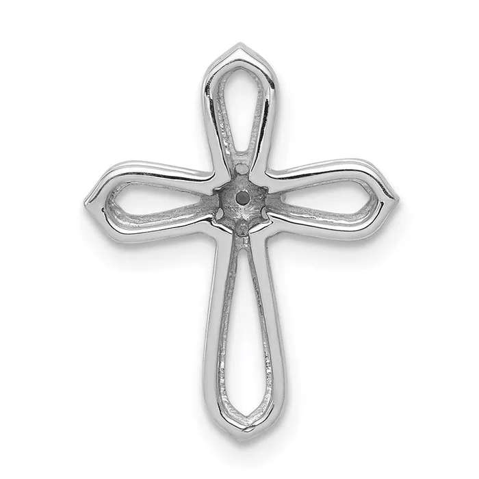 14k White Gold 120ct Real Diamond Cross Pendant Goldia Necklaces