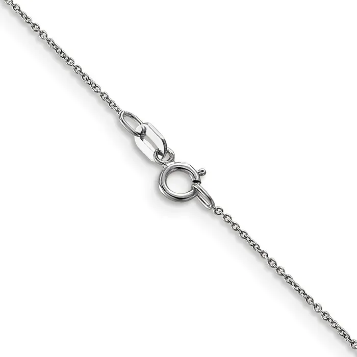 14K White Gold 18 inch 75mm Cable with Spring Ring Clasp Pendant Chain Necklace MDS Necklaces 14K White Gold 18 inch 75mm Cable with Spring Ring Clasp Pendant Chain Necklace MDS Necklaces