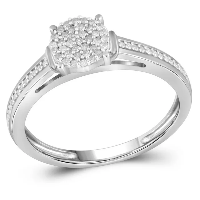 14k White Gold Round Diamond Cluster Bridal Engagement Ring 15 Cttw gndatlanta Rings