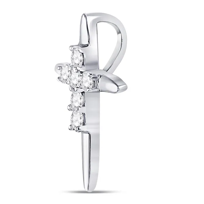 14k White Gold Round Diamond Religious Cross Pendant 110 Cttw gndatlanta Necklaces 14k White Gold Round Diamond Religious Cross Pendant 110 Cttw gndatlanta Necklaces