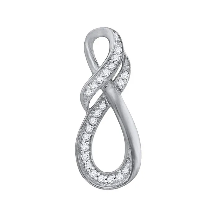 14k White Gold Round Diamond Twist Fashion Pendant 110 Cttw gndatlanta Necklaces 14k White Gold Round Diamond Twist Fashion Pendant 110 Cttw gndatlanta Necklaces