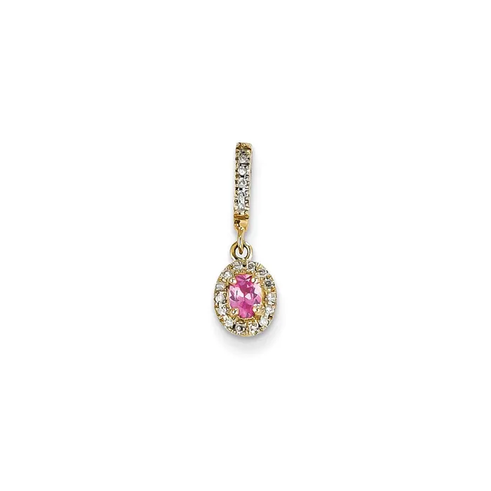 14k Yellow Gold Dia Pink Spinel Pendant Goldia Necklaces