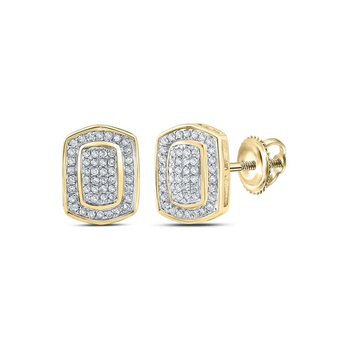 Earrings gndatlanta 10k Yellow Gold Round Diamond Cluster Earrings 14 Cttw