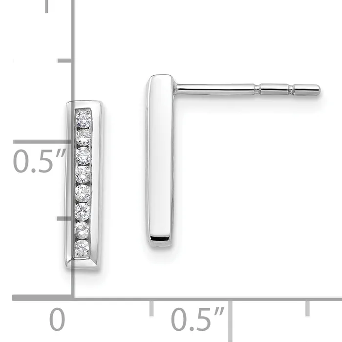 Goldia Earrings 14k White Gold 16 Ct Lab Grown Diamond VSSI G Vertical Bar Post Earrings