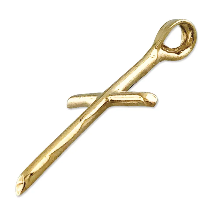 Goldia Necklaces 14K Gold 20MM Beveled Cross Pendant