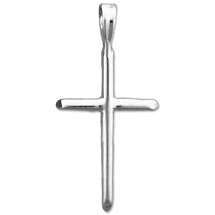 Goldia Necklaces 14K Gold 20MM Beveled Cross Pendant
