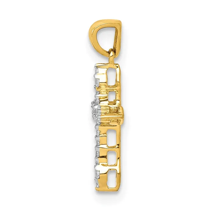 Goldia Necklaces 14K Yellow Gold 115ct Real Diamond Cross Pendant
