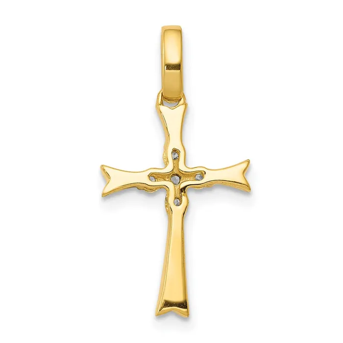 Goldia Necklaces 14K Yellow Gold 115ct Real Diamond Cross Pendant