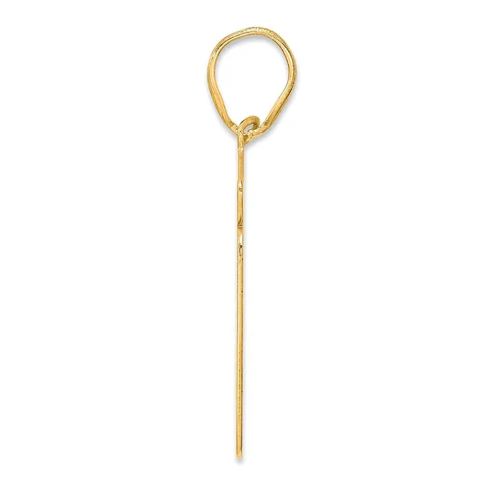 Goldia PreStyled Sets 14k Yellow Gold Brushed Border Script Number 31 Pendant