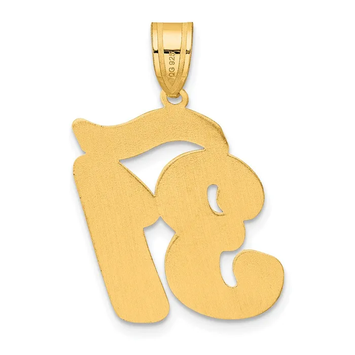 Goldia PreStyled Sets 14k Yellow Gold Brushed Border Script Number 31 Pendant