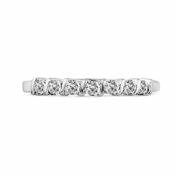 Goldia Rings 020 CT TW Natural Diamond Seven Stone Wedding Band in Solid 10K White Gold Goldia Rings 020 CT TW Natural Diamond Seven Stone Wedding Band in Solid 10K White Gold
