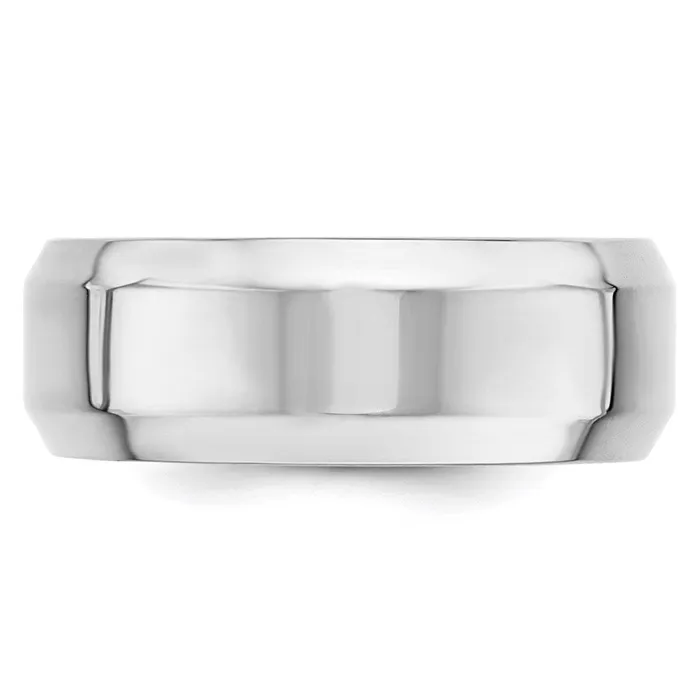 Goldia Rings Solid 14K White Gold 8mm Bevel Edge Comfort Fit MensWomens Wedding Band Ring Size 8 Goldia Rings Solid 14K White Gold 8mm Bevel Edge Comfort Fit MensWomens Wedding Band Ring Size 8