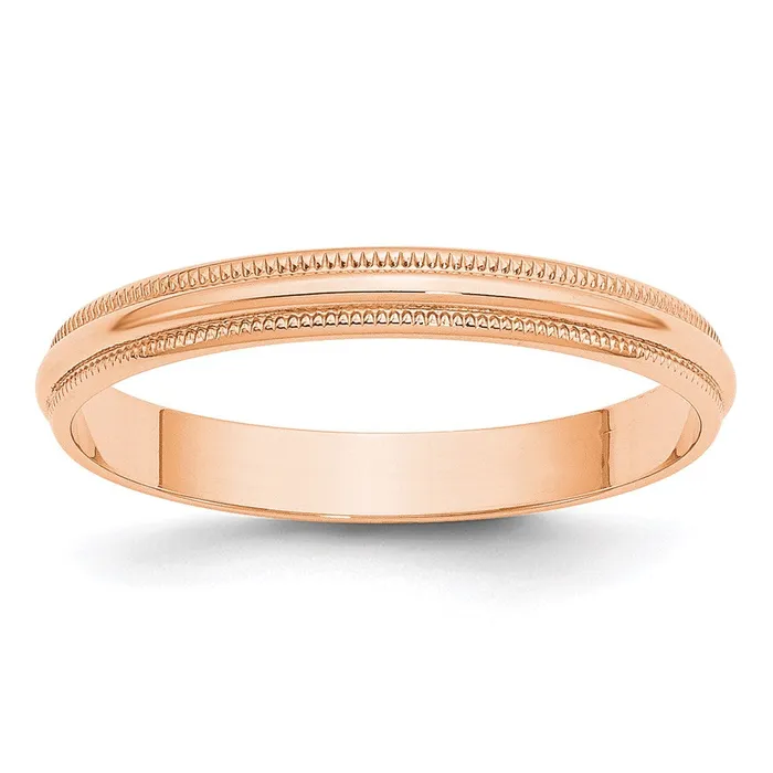 Goldia Rings Solid 14K Yellow Gold Rose Gold 3mm Light Weight Milgrain Half Round MensWomens Wedding Band Ring Size 105 Goldia Rings Solid 14K Yellow Gold Rose Gold 3mm Light Weight Milgrain Half Round MensWomens Wedding Band Ring Size 105