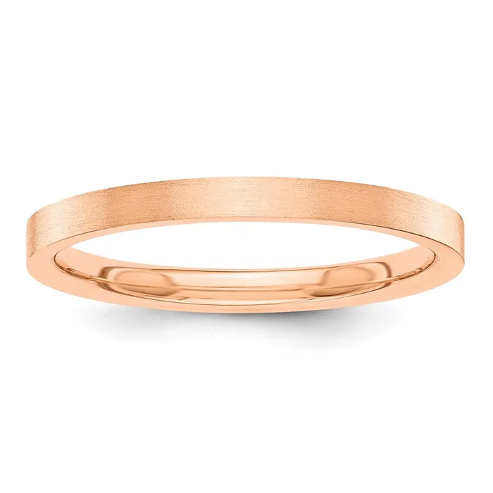 Goldia Rings Solid 18K Rose Gold 2mm Flat Satin MensWomens Wedding Band Ring Size 55 Goldia Rings Solid 18K Rose Gold 2mm Flat Satin MensWomens Wedding Band Ring Size 55