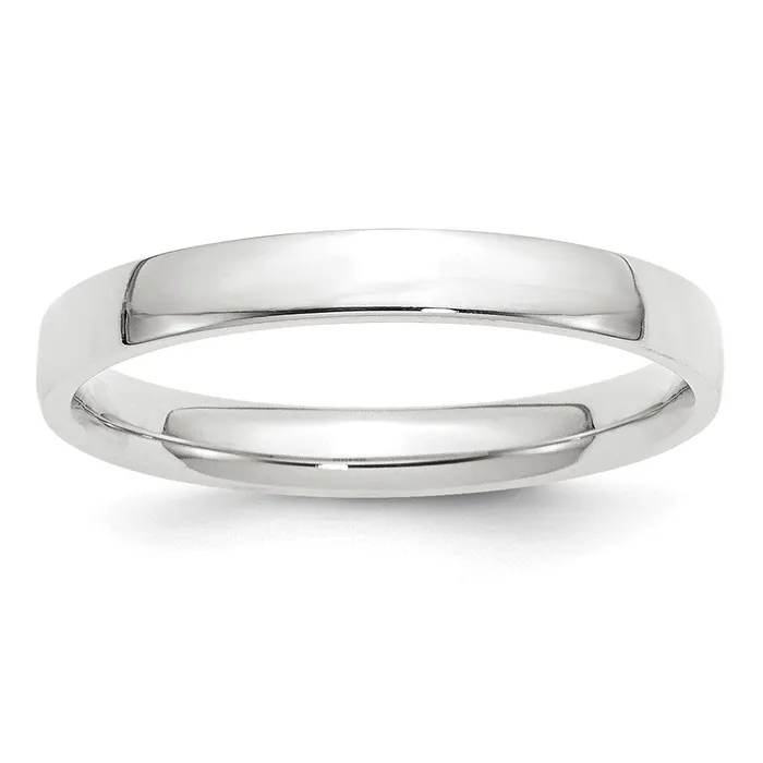 Goldia Rings Solid 18K White Gold 3mm Light Weight Comfort Fit MensWomens Wedding Band Ring Size 6