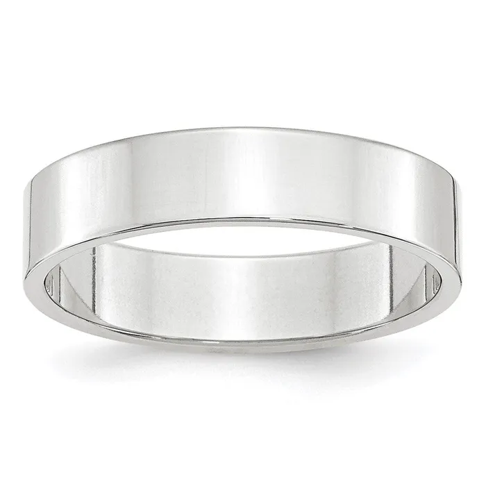 Goldia Rings Solid 18K White Gold 5mm Light Weight Flat MensWomens Wedding Band Ring Size 7 Goldia Rings Solid 18K White Gold 5mm Light Weight Flat MensWomens Wedding Band Ring Size 7