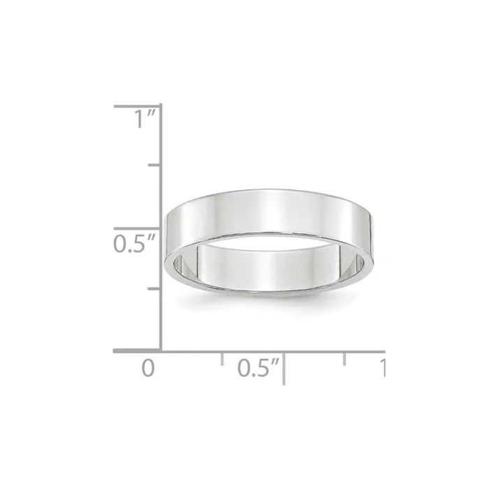 Goldia Rings Solid 18K White Gold 5mm Light Weight Flat MensWomens Wedding Band Ring Size 7 Goldia Rings Solid 18K White Gold 5mm Light Weight Flat MensWomens Wedding Band Ring Size 7