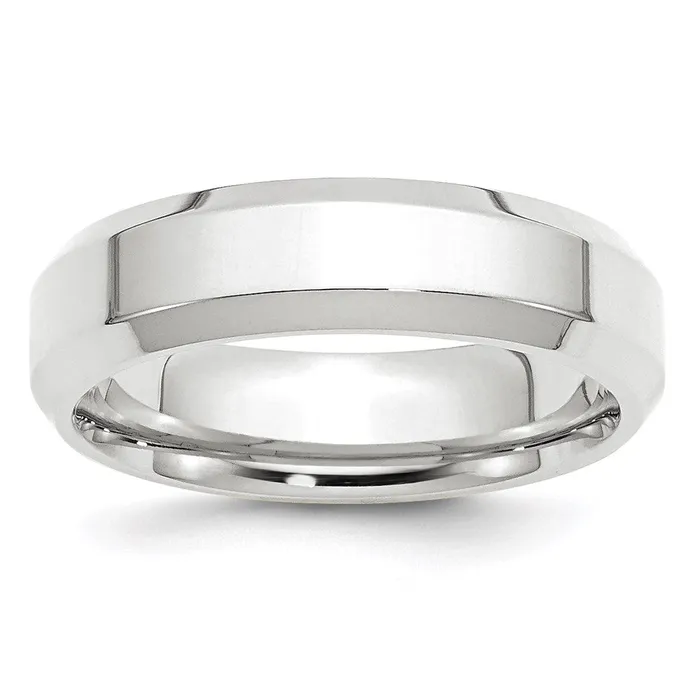 Goldia Rings Solid 18K White Gold 6mm Bevel Edge Comfort Fit MensWomens Wedding Band Ring Size 6 Goldia Rings Solid 18K White Gold 6mm Bevel Edge Comfort Fit MensWomens Wedding Band Ring Size 6