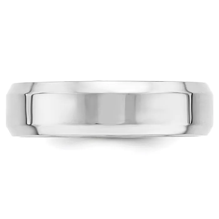 Goldia Rings Solid 18K White Gold 6mm Bevel Edge Comfort Fit MensWomens Wedding Band Ring Size 6 Goldia Rings Solid 18K White Gold 6mm Bevel Edge Comfort Fit MensWomens Wedding Band Ring Size 6