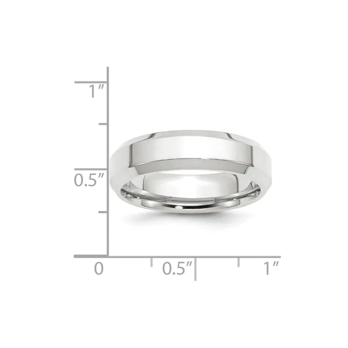 Goldia Rings Solid 18K White Gold 6mm Bevel Edge Comfort Fit MensWomens Wedding Band Ring Size 6 Goldia Rings Solid 18K White Gold 6mm Bevel Edge Comfort Fit MensWomens Wedding Band Ring Size 6