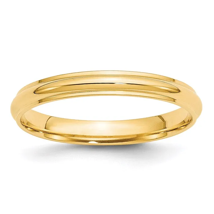 Goldia Rings Solid 18K Yellow Gold 3mm Half Round with Edge MensWomens Wedding Band Ring Size 115 Goldia Rings Solid 18K Yellow Gold 3mm Half Round with Edge MensWomens Wedding Band Ring Size 115