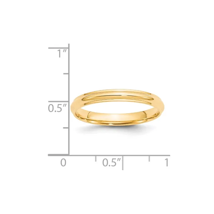 Goldia Rings Solid 18K Yellow Gold 3mm Half Round with Edge MensWomens Wedding Band Ring Size 115 Goldia Rings Solid 18K Yellow Gold 3mm Half Round with Edge MensWomens Wedding Band Ring Size 115