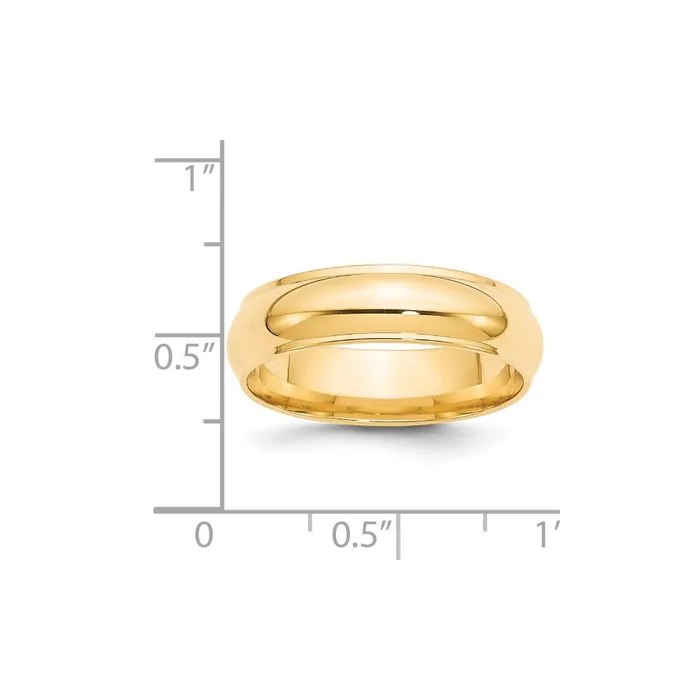 Goldia Rings Solid 18K Yellow Gold 6mm Half Round with Edge MensWomens Wedding Band Ring Size 11 Goldia Rings Solid 18K Yellow Gold 6mm Half Round with Edge MensWomens Wedding Band Ring Size 11