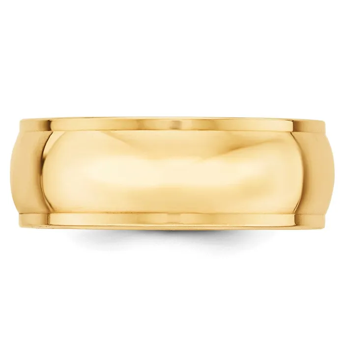 Goldia Rings Solid 18K Yellow Gold 8mm Half Round with Edge MensWomens Wedding Band Ring Size 4 Goldia Rings Solid 18K Yellow Gold 8mm Half Round with Edge MensWomens Wedding Band Ring Size 4