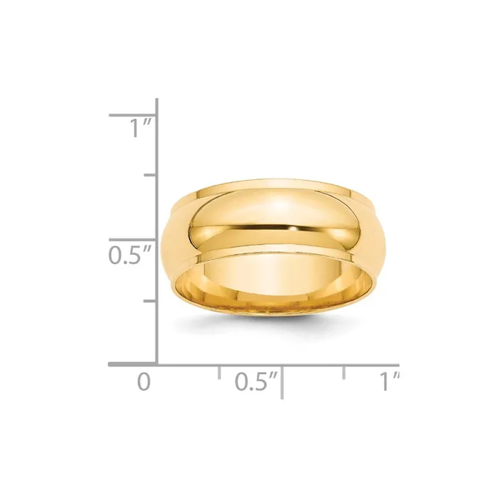 Goldia Rings Solid 18K Yellow Gold 8mm Half Round with Edge MensWomens Wedding Band Ring Size 4 Goldia Rings Solid 18K Yellow Gold 8mm Half Round with Edge MensWomens Wedding Band Ring Size 4