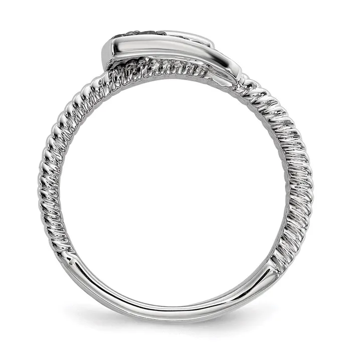 Goldia Rings Sterling Silver Black Diamond Buckle Ring