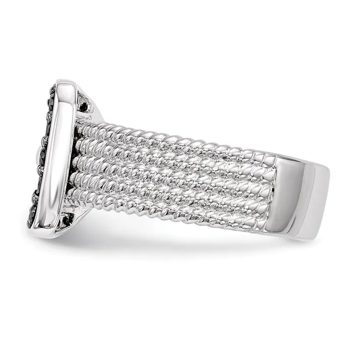 Goldia Rings Sterling Silver Black Diamond Buckle Ring