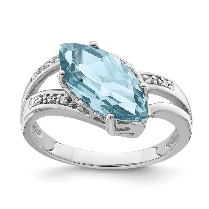 Goldia Rings Sterling Silver Rhodium Sky Blue Topaz u0026 Natural Diamond Gemstone Birthstone Ring Fine Jewelry Gift for Her Goldia Rings Sterling Silver Rhodium Sky Blue Topaz u0026 Natural Diamond Gemstone Birthstone Ring Fine Jewelry Gift for Her