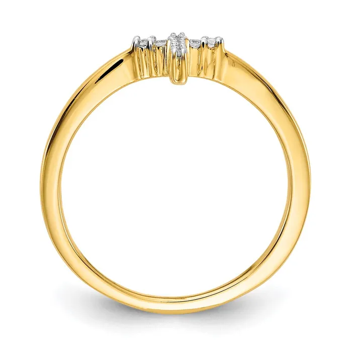 Goldia Solid 14k Yellow Gold Simulated CZ Cross Ring Rings