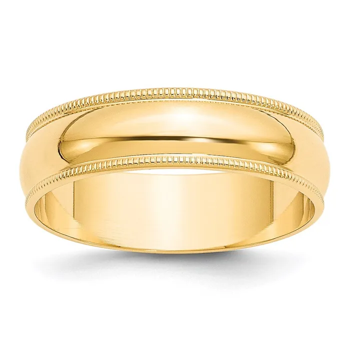 Goldia Solid 18K Yellow Gold 6mm Light Weight Milgrain Half Round MensWomens Wedding Band Ring Size 55 Rings Goldia Solid 18K Yellow Gold 6mm Light Weight Milgrain Half Round MensWomens Wedding Band Ring Size 55 Rings