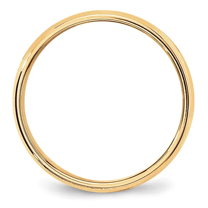 Goldia Solid 18K Yellow Gold 6mm Light Weight Milgrain Half Round MensWomens Wedding Band Ring Size 55 Rings