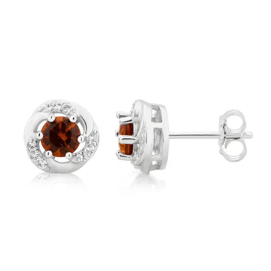 JMS always Earrings Original DiamondMuse Created Citrine and White Sapphire Gemstone Sterling Silver Six Prong Stud Earrings for Women JMS always Earrings Original DiamondMuse Created Citrine and White Sapphire Gemstone Sterling Silver Six Prong Stud Earrings for Women