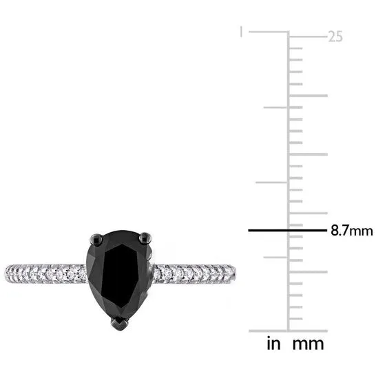 JMS always Rings Original Amour 14k White Gold 1 110 CT TW Pear and RoundCut Black and White Diamond Teardrop Engagement Ring JMS always Rings Original Amour 14k White Gold 1 110 CT TW Pear and RoundCut Black and White Diamond Teardrop Engagement Ring