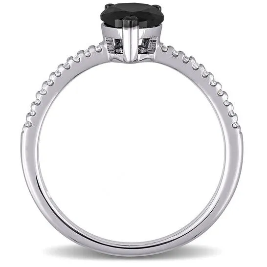 JMS always Rings Original Amour 14k White Gold 1 110 CT TW Pear and RoundCut Black and White Diamond Teardrop Engagement Ring JMS always Rings Original Amour 14k White Gold 1 110 CT TW Pear and RoundCut Black and White Diamond Teardrop Engagement Ring