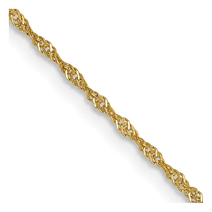 MDS Necklaces 14K Yellow Gold 14 inch 110mm Singapore with Spring Ring Clasp Children Necklace Chain Necklace MDS Necklaces 14K Yellow Gold 14 inch 110mm Singapore with Spring Ring Clasp Children Necklace Chain Necklace