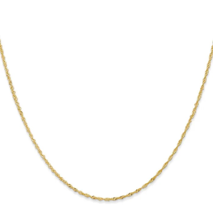 MDS Necklaces 14K Yellow Gold 14 inch 110mm Singapore with Spring Ring Clasp Children Necklace Chain Necklace MDS Necklaces 14K Yellow Gold 14 inch 110mm Singapore with Spring Ring Clasp Children Necklace Chain Necklace