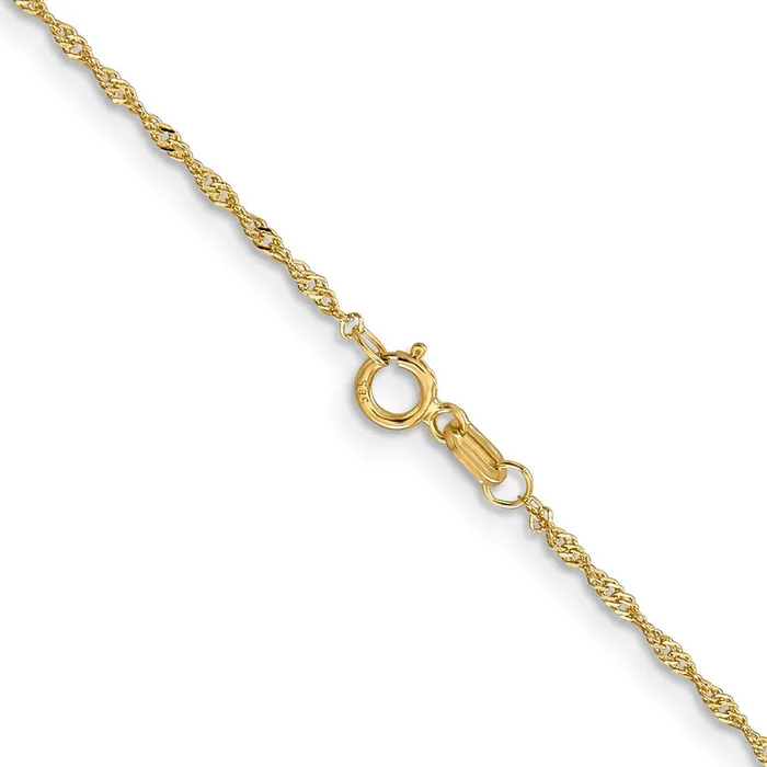 MDS Necklaces 14K Yellow Gold 14 inch 110mm Singapore with Spring Ring Clasp Children Necklace Chain Necklace MDS Necklaces 14K Yellow Gold 14 inch 110mm Singapore with Spring Ring Clasp Children Necklace Chain Necklace