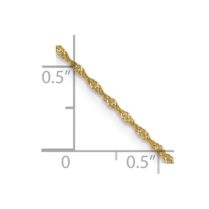 MDS Necklaces 14K Yellow Gold 14 inch 110mm Singapore with Spring Ring Clasp Children Necklace Chain Necklace MDS Necklaces 14K Yellow Gold 14 inch 110mm Singapore with Spring Ring Clasp Children Necklace Chain Necklace