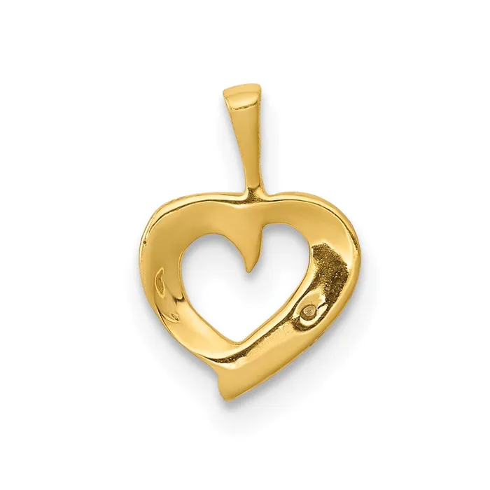 Necklaces 14K Yellow Gold 01ct Real Diamond Heart Pendant Goldia