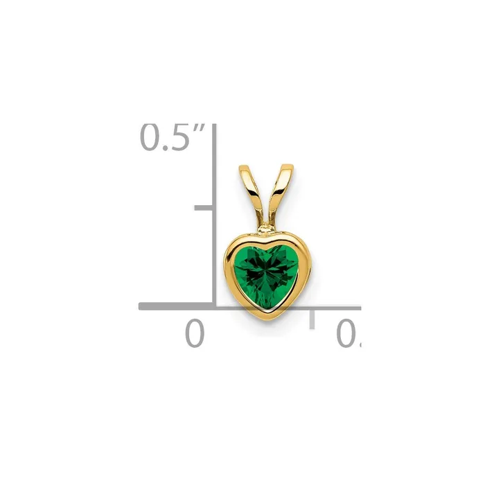 Necklaces 14K Yellow Gold 5mm Heart Mount St Helens bezel pendant Goldia
