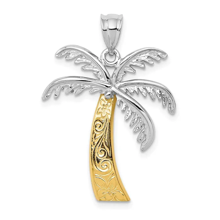 Necklaces Goldia 14k Twotone Gold Palm Tree Pendant