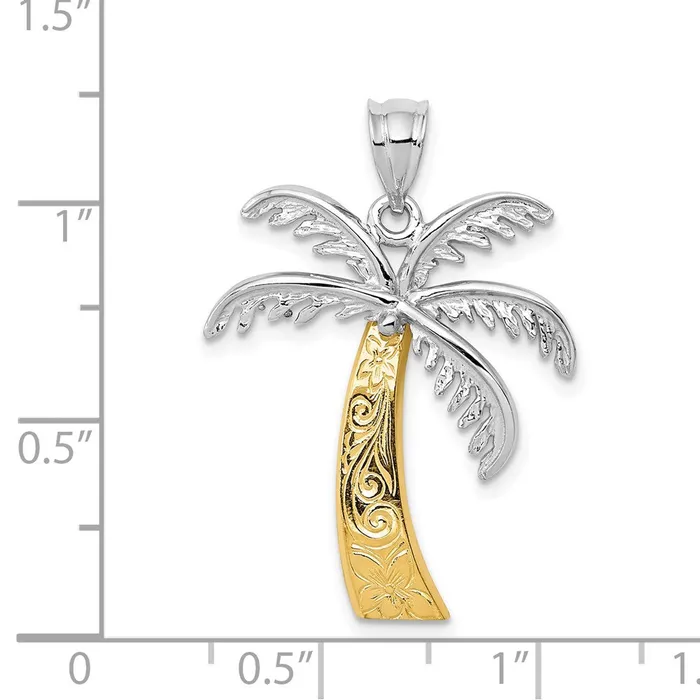 Necklaces Goldia 14k Twotone Gold Palm Tree Pendant